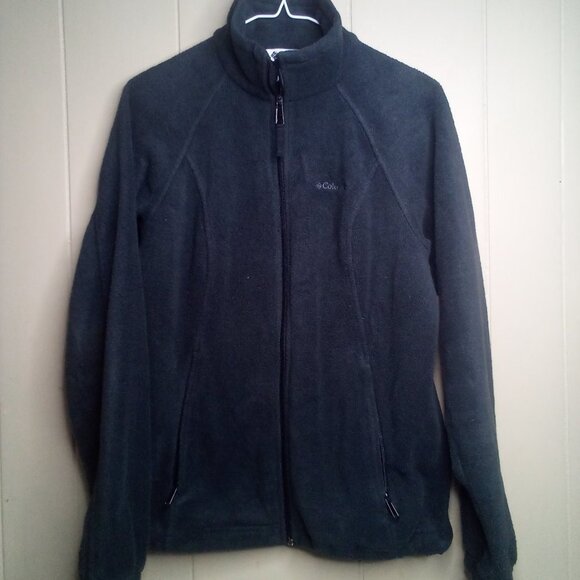 Columbia Fleece Jacket M Full Zip Pockets Dark Gray - Picture 1 of 13